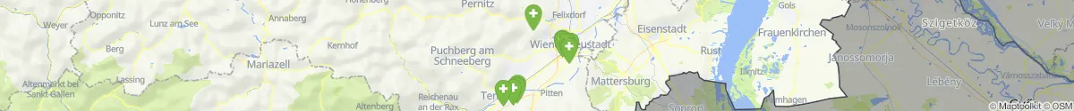 Kartenansicht für Apotheken-Notdienste in der Nähe von Hohe Wand (Wiener Neustadt (Land), Niederösterreich)